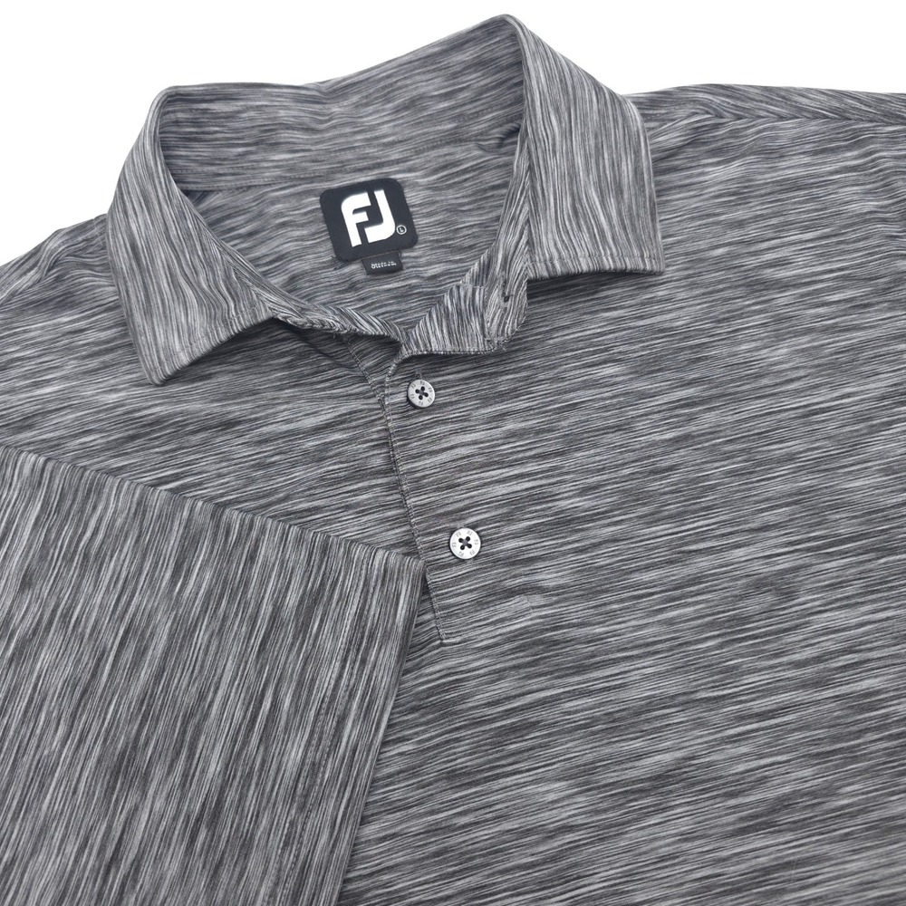FootJoy Mens Golf Polo Shirt Large Gray Space Dye Heather Short Sleeve FJ Logo